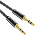 3.5Mm Aux Cable (10Ft/3M) Hi-Fi Sound Nylon Braided Auxiliary Audio Cable Adapter Male to Male AUX Cord for Headphones, Car, Home Stereos, Speaker, Iphone, Ipad, Ipod, Echo & More Black